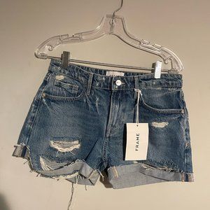 Frame distressed jean shorts